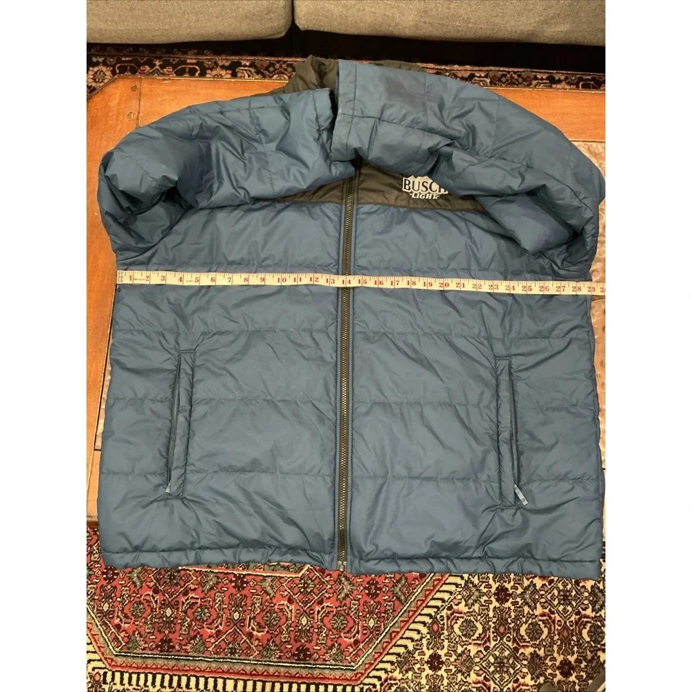 The North Face Mens Blue Insulated Puffer Jacket Full Zip, 3XL, Busch Light